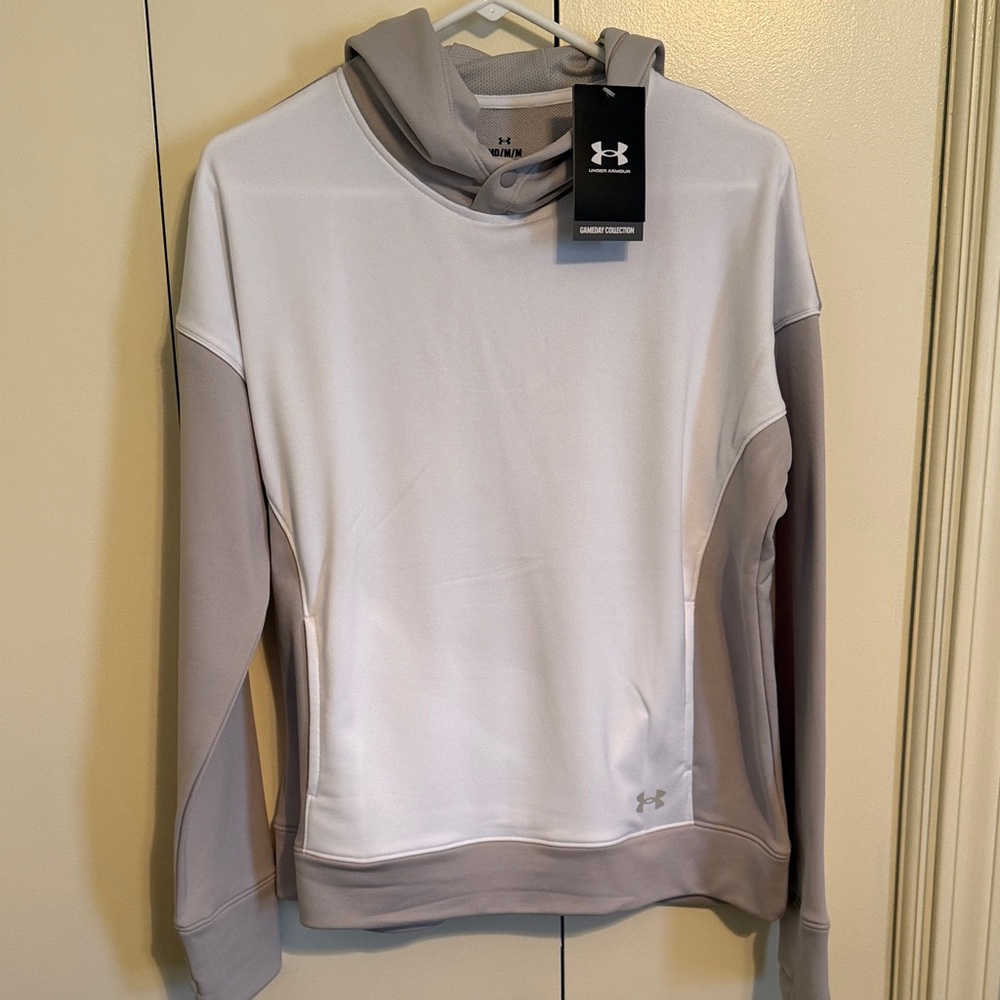 Under Armour Two-Tone Hoodie in White and Gray
